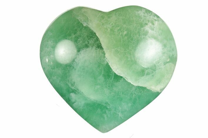 Polished Fluorescent Green Fluorite Heart - Madagascar #246427